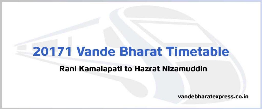 20171 Vande Bharat Timetable