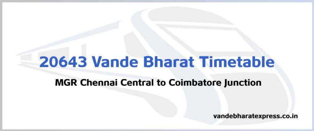 20643 Vande Bharat Timetable
