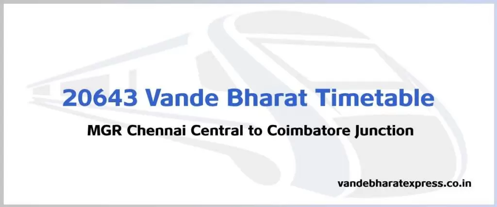 20643 Vande Bharat Timetable