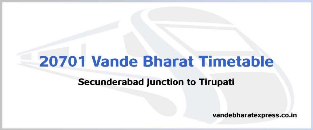 20701 Vande Bharat Timetable
