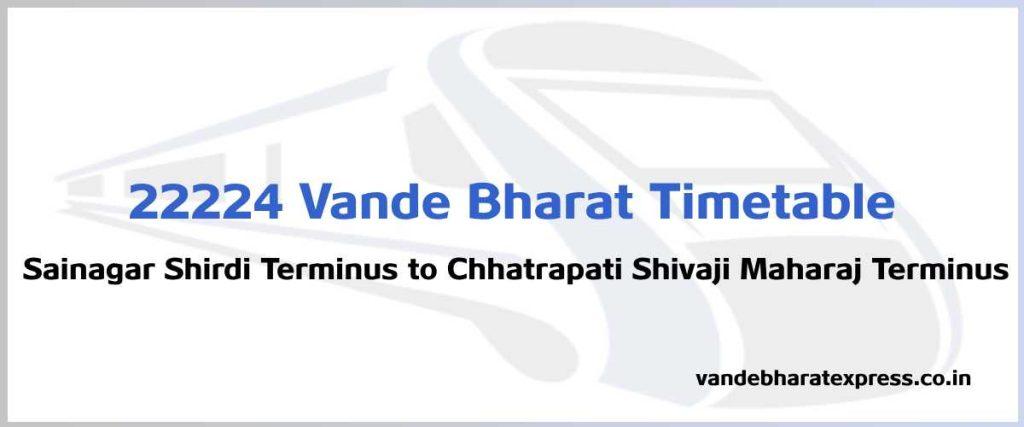 22224 Vande Bharat Timetable