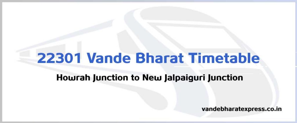 22301 Vande Bharat Timetable