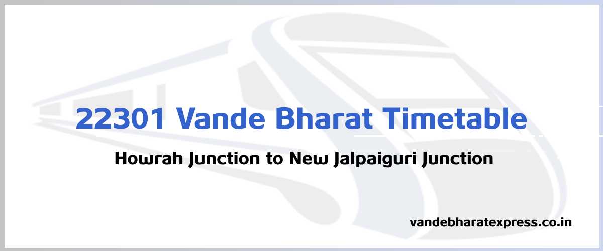 22301 Vande Bharat Express Train Schedule: Howrah Junction (HWH) To New ...