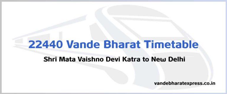 22440 Vande Bharat Express Train Schedule: Shri Mata Vaishno Devi Katra ...