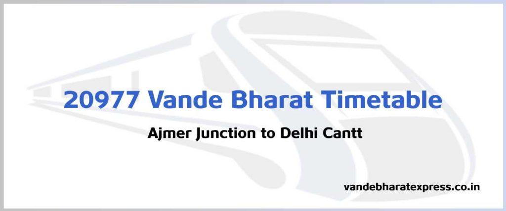 20977 Vande Bharat Timetable