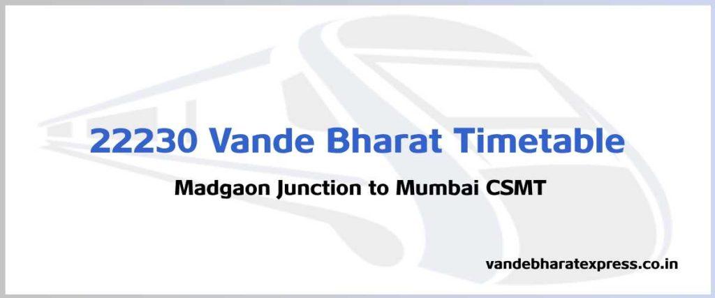 22230 Vande Bharat Timetable